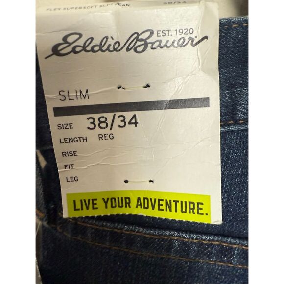 Eddie Bauer Flex Supersoft Slim Jeans Men’s 38x34 River Rock Denim Stretch Comfo - Picture 6 of 6
